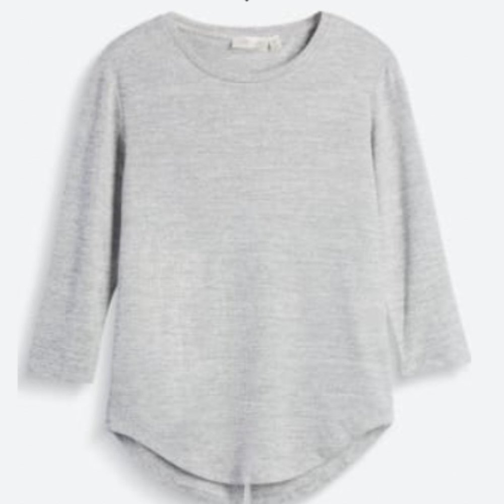 3/4 Sleeve Split Back Knit Top